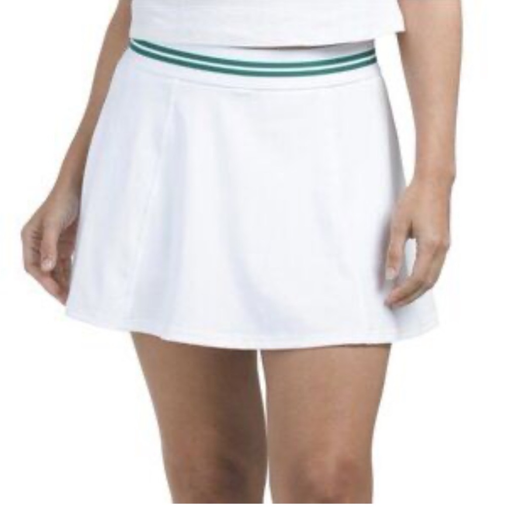 Tommy Bahama Everyday Active White Skort with Green Stripes on waist